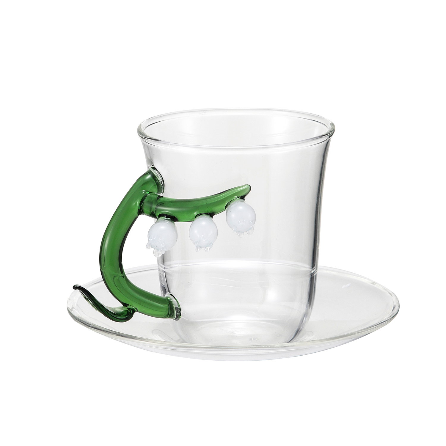 Handmade glass tea cup, flower tea cup, 